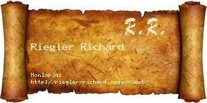 Riegler Richárd névjegykártya